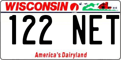 WI license plate 122NET