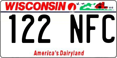 WI license plate 122NFC