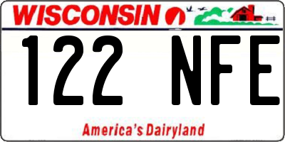 WI license plate 122NFE