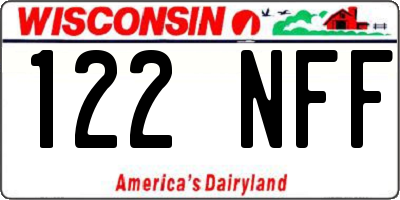 WI license plate 122NFF