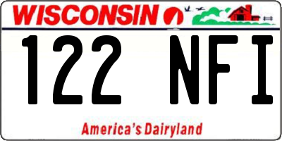 WI license plate 122NFI