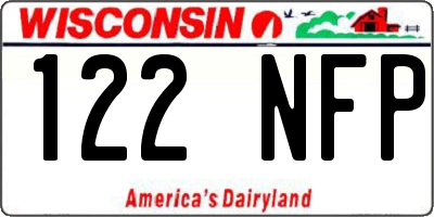WI license plate 122NFP