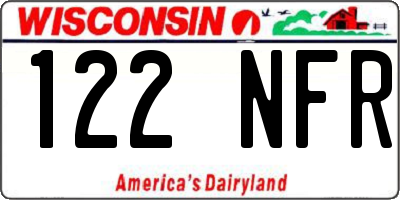 WI license plate 122NFR