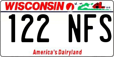 WI license plate 122NFS