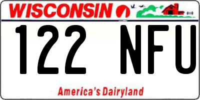 WI license plate 122NFU