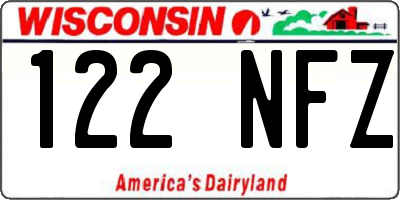 WI license plate 122NFZ