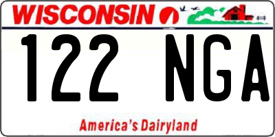 WI license plate 122NGA