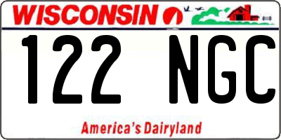WI license plate 122NGC