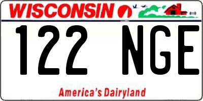 WI license plate 122NGE