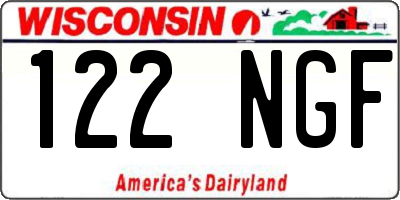 WI license plate 122NGF