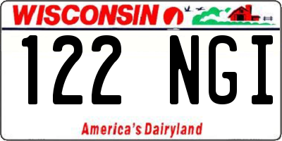 WI license plate 122NGI