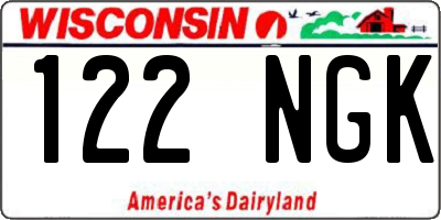 WI license plate 122NGK