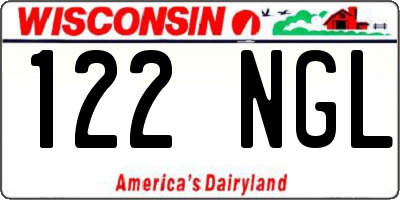 WI license plate 122NGL