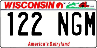 WI license plate 122NGM