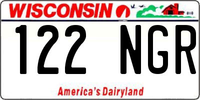 WI license plate 122NGR