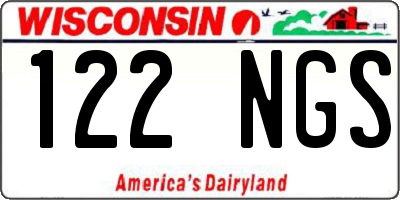 WI license plate 122NGS