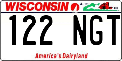 WI license plate 122NGT