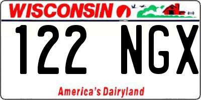 WI license plate 122NGX