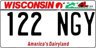 WI license plate 122NGY