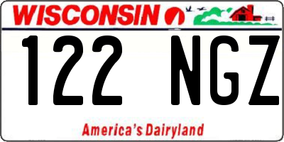 WI license plate 122NGZ