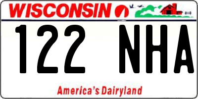 WI license plate 122NHA