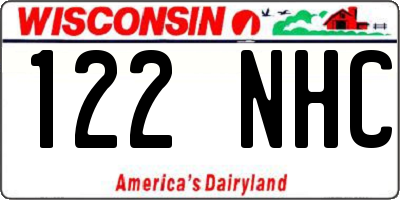 WI license plate 122NHC