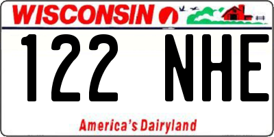 WI license plate 122NHE