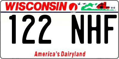 WI license plate 122NHF