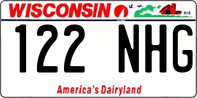 WI license plate 122NHG