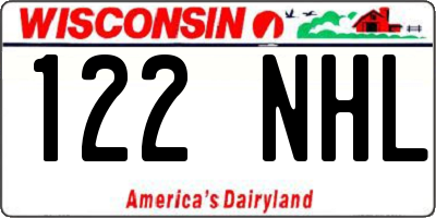 WI license plate 122NHL
