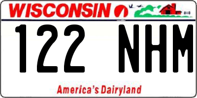 WI license plate 122NHM