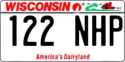 WI license plate 122NHP