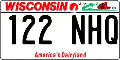 WI license plate 122NHQ