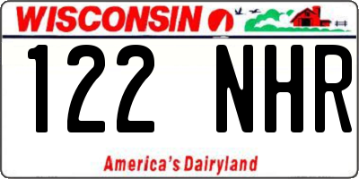 WI license plate 122NHR