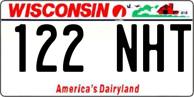 WI license plate 122NHT