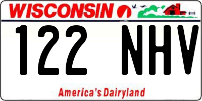 WI license plate 122NHV