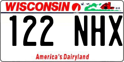 WI license plate 122NHX