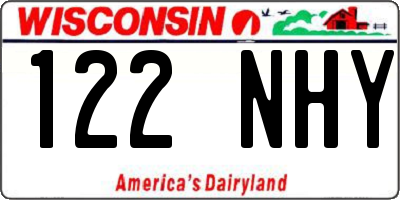 WI license plate 122NHY