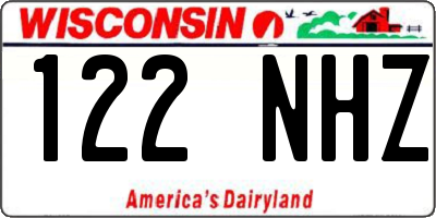 WI license plate 122NHZ