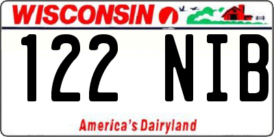WI license plate 122NIB