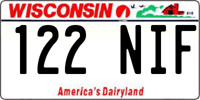 WI license plate 122NIF