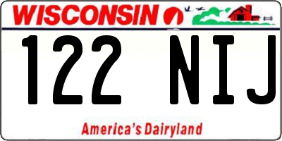 WI license plate 122NIJ