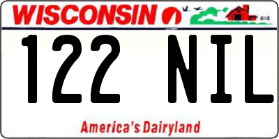 WI license plate 122NIL