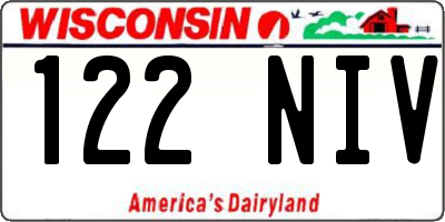 WI license plate 122NIV