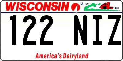 WI license plate 122NIZ