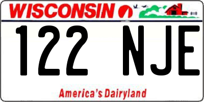 WI license plate 122NJE