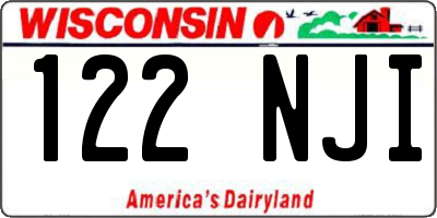 WI license plate 122NJI