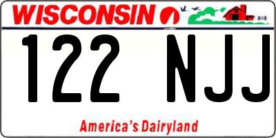 WI license plate 122NJJ
