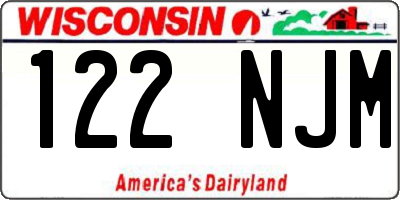 WI license plate 122NJM