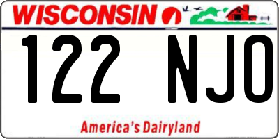 WI license plate 122NJO
